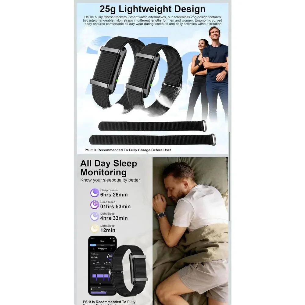 EnergyPort H29 Screenless Smart Bracelet Fitness Tracker Open Box Tested
